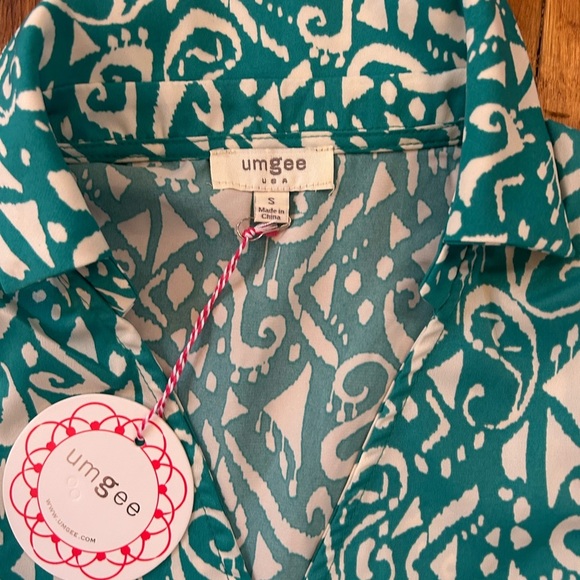 Umgee Teal/White Tiered Sundress - Picture 4 of 8